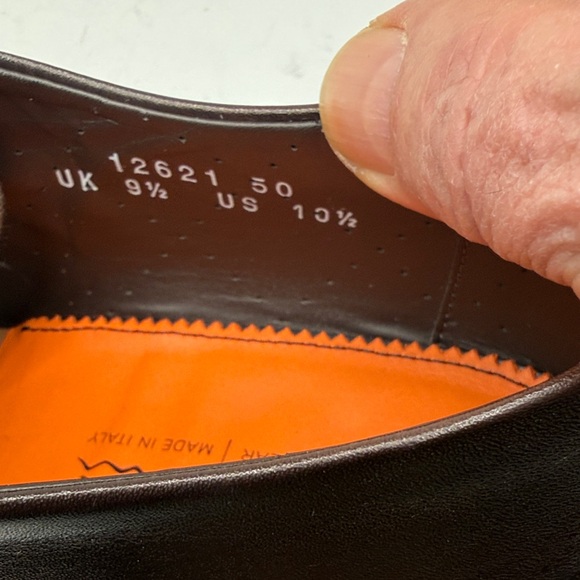 Santoni Dark Brown Leather Oxfords - Picture 6 of 6